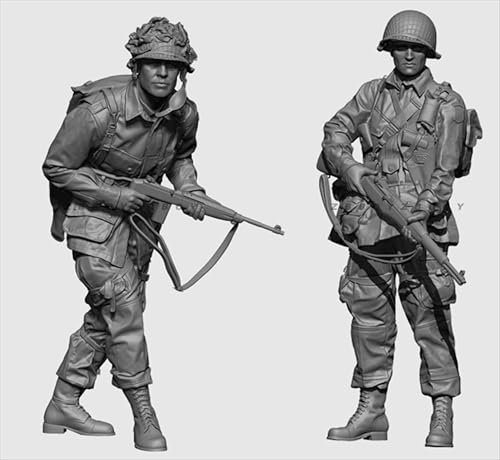 1/35 WWII Soldier Resin Soldier Model Kit Unbemalt und unmontiert Soldier Resin Model Kit (2-Personen) // L8R7A3 von Ahowse