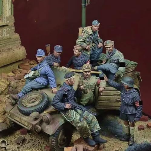 1/35 WWII Soldier Rest Resin Model Kit Unbemalte und unmontierte Resin Modellteile (8 Männer, Keine Autos) // 1R0w-2 von Ahowse