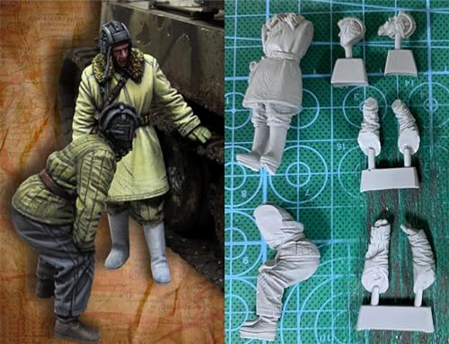 1/35 WWII Soviet Soldier Resin Model Kit Unbemalte und unmontierte Resin Modellteile (2 Mann) // 7R3o-4 von Ahowse