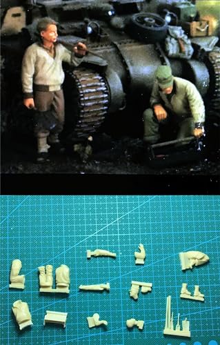 1/35 WWII U.S. Tank Soldier Resin Model Kit Unbemalte und unmontierte Resin Modellteile (2 Personen, Keine Panzer) // 6Si5v-1 von Ahowse