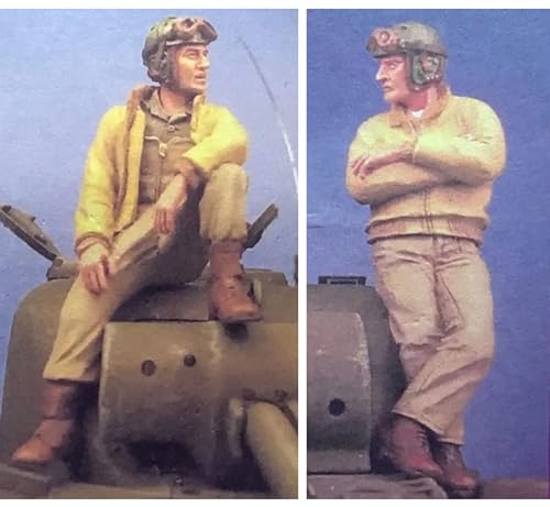 1/35 WWII US Panzersoldat Resin Modellbausatz unbemalt und unmontiert Resin Modellteile (2 Mann) // 9c7E-3 von Ahowse