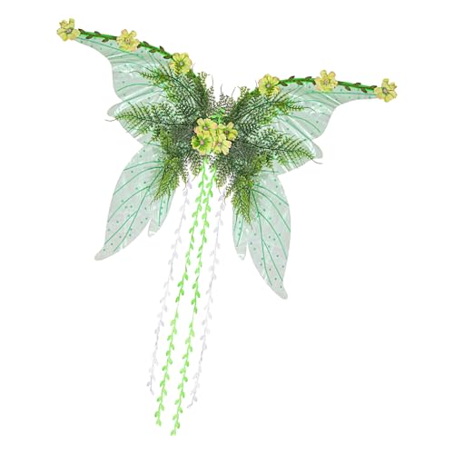 Ahuuen Erwachsene Elfenflügel,Verstellbares Feenkostüm | Damen Kostümzubehör Für Cosplay Karneval Fasching Pride Weihnachten Halloween Party Deko von Ahuuen