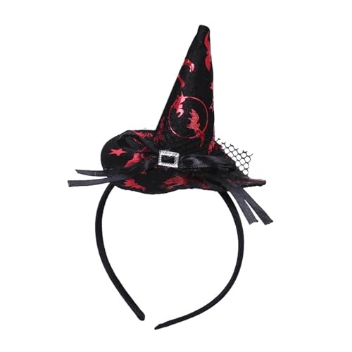 Ahuuen Halloween Hexenhut,Spitz zulaufender Mini-Hexenhut für Kinder | Halloween Cosplay Devil Stirnband Partyzubehör für Kinder Erwachsene Ahuuen Halloween Hexenhut,Spitz zulaufender Mini-Hexenhut für Kinder | Halloween Cosplay Devil Stirnband Partyzubehör für Kinder Erwachsene von Ahuuen