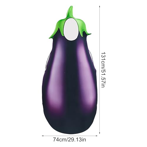 Ahuuen Halloween Kostüm Kleidung Aubergine | Gemüse Auberginen Halloween Kostüm Für Erwachsene - Lustiges Aufmerksamkeitsstarkes Outfit Streich Gag Für Familie Freunde Frauen Männer Senioren von Ahuuen