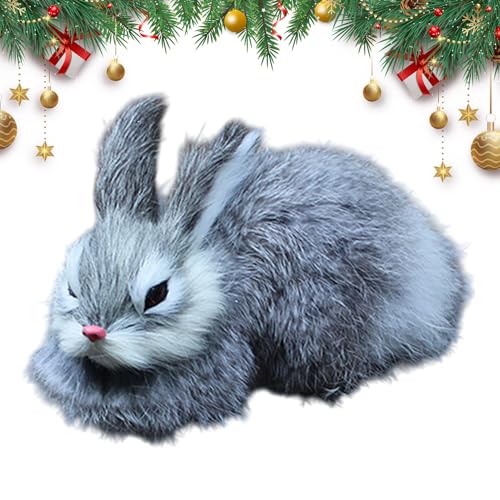 Ahuuen Kaninchen Kuscheltier - Niedlicher Weihnachtsdekor Plüschkaninchen Tischdekoration,Weicher Schlafbegleiter, Kuscheltier für Wohnzimmer Bett Kinderzimmer Schlafzimmer Arbeitszimmer Couch Sofa von Ahuuen