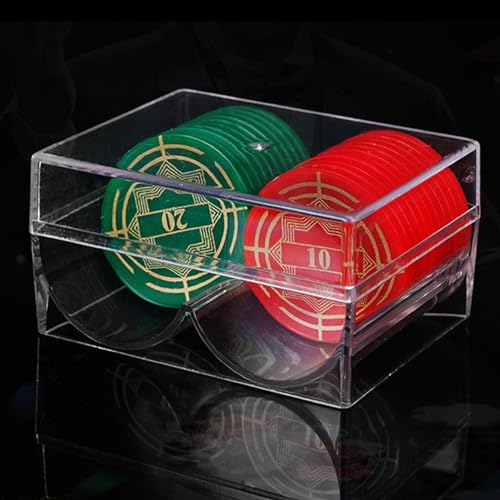 Spielkarten Poker Chip Tablett | Klare Pokerchip-Tabletts Aus Acryl | Acryl-Pokerchip-Rack Mit 2 Schlitzen | Pokerchipständer Tischzubehör | Tabletts Mit Deckel Für 40 Chips Spielkarten Poker Chip Tablett | Klare Pokerchip-Tabletts Aus Acryl | Acryl-Pokerchip-Rack Mit 2 Schlitzen | Pokerchipständer Tischzubehör | Tabletts Mit Deckel Für 40 Chips von Ahuuen