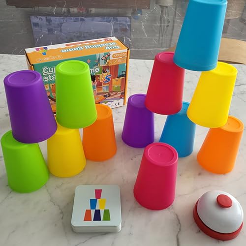 Stapelbecher-Spielzeug | Buntes Stapelbecher-Set | Lernspielzeug Zum Stapeln | Interaktive Stapelbare Nistbecher | Zur Verbesserung Der Feinmotorik | 20,5 X 14,5 X 7,5 cm Stapelbecher-Spielzeug | Buntes Stapelbecher-Set | Lernspielzeug Zum Stapeln | Interaktive Stapelbare Nistbecher | Zur Verbesserung Der Feinmotorik | 20,5 X 14,5 X 7,5 cm von Ahuuen