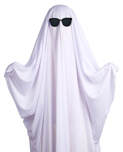 Geisterkostüm für Erwachsene Halloween Verkleidung Cosplay Set Weiße Geisterkostüme mit schwarzer Sonnenbrille für gruseliges Halloween-Kostüm-Zubehör Geisterkostüm für Erwachsene Halloween Verkleidung Cosplay Set Weiße Geisterkostüme mit schwarzer Sonnenbrille für gruseliges Halloween-Kostüm-Zubehör von Ahzemepinyo