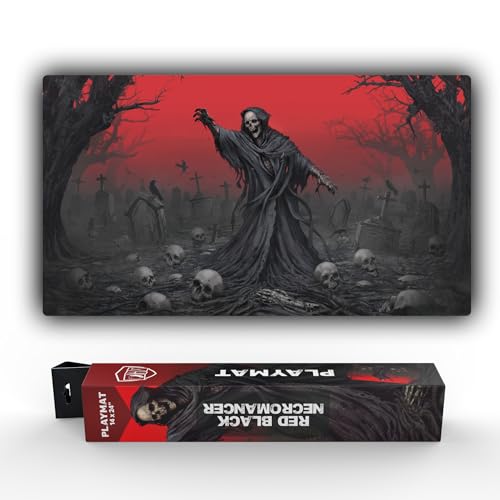 TCG/MTG Playmat (Rot/Schwarz Nekromancer) 35,6 x 61 cm von Ai Armor