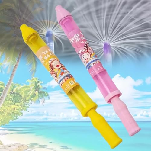 Feuerwerk Wasserpistole, Firework Water Gun, Feuerwerk Wasserpistole Spielzeug für Kinder, Romantische Feuerwerks Wasserpistole, Waters Fun Pool Spielzeug und Baden, Pool, Party (Gelb Rosa) von AiQiMinHao