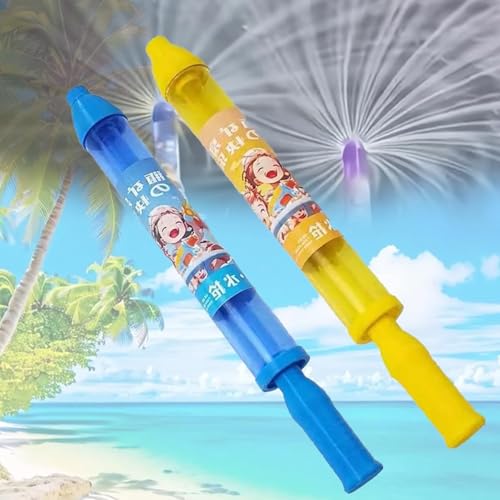 Feuerwerk Wasserpistole, Firework Water Gun, Feuerwerk Wasserpistole Spielzeug für Kinder, Romantische Feuerwerks Wasserpistole, Waters Fun Pool Spielzeug und Baden, Pool, Party (blau gelb) von AiQiMinHao