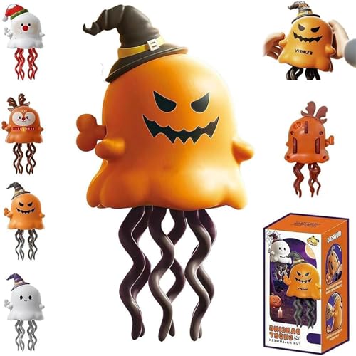 Magical Mini Dancing Ghost for Christmas, Magischer Mini Tanzender Geiste, Halloween Dance and Swinging Clockwork Toy für Jungen und Mädchen als Geburtstags (Kürbis) von AiQiMinHao