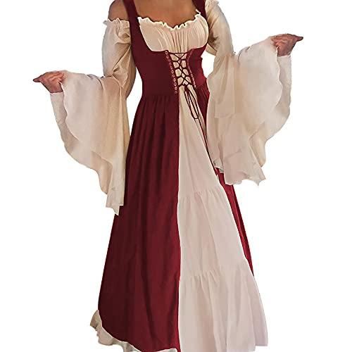 Aibaowedding Renaissance Kleid Damen Mittelalter Kleid Mittelalter Kostüme Damen(bur,2xl/3xl) von Aibaowedding