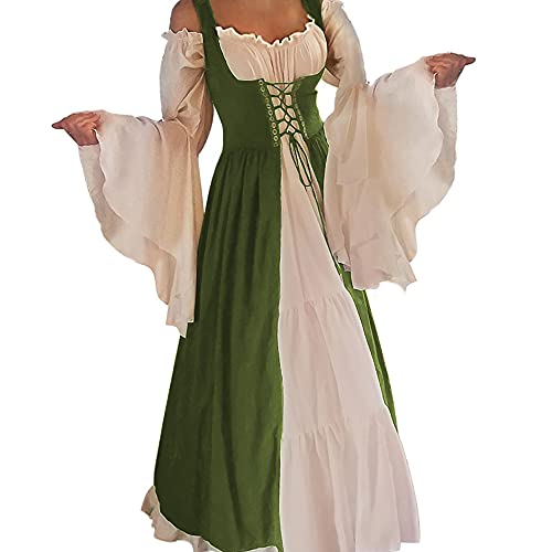 Aibaowedding Renaissance Kleid Damen Mittelalter Kleid Mittelalter Kostüme Damen(grün,2xl/3xl) von Aibaowedding