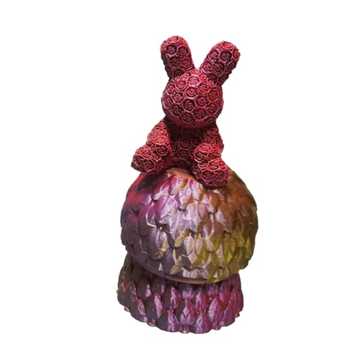 Aibyks 3D-gedrucktes Kaninchen-Ei mit Kaninchen im Inneren, 3D-gedrucktes bewegliches Kristall-Kaninchen | 3D-gedruckte Hasenei-Ostereier - 3D-Gedruckter beweglicher Kristallhase für Kinder und von Aibyks