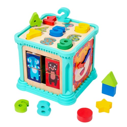 Aibyks Aktivitätswürfel für Kleinkinder,Montessori-Aktivitätswürfel | Formsortierer Spielzeug Busy Cube 6 in 1 Activity Center Bausteine ​​,Bunte Bausteine, pädagogisches Lernspielzeug für Kinder ab von Aibyks