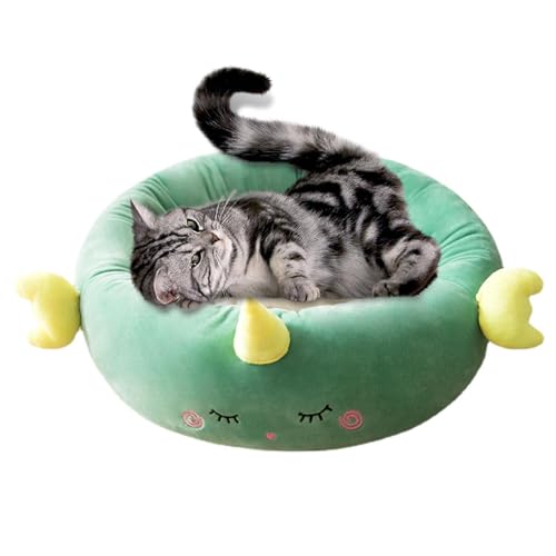 Aibyks Donut-Bett für Hunde und Katzen, runde Hundebetten - Mini mittelgroßes Hundekatzenbett | Süßes und weiches rundes Donut-Kuschelbett, wärmendes, gemütliches Plüsch-Schlafbett für Katzen und von Aibyks