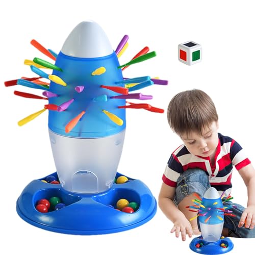 Aibyks Lernfähiges Familienspiel, interaktives Eltern-Kind-Spielzeug, Raketenförmiges Montessori-Spiel mit bunten Stöcken, Lustiges multifunktionales Stick-Balance-Spiel, Montessori-Brettspiel für von Aibyks