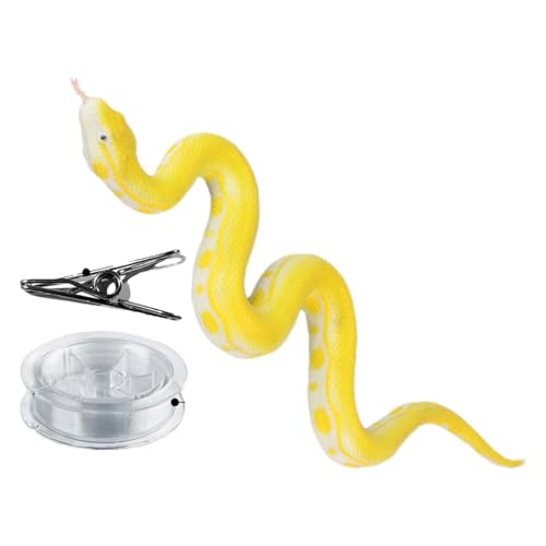 Aibyks Schlangenstreich mit Schnurclip, realistischer Schlangenstreich - Schlangenspielzeug aus Silikon | Silikon-Schlange mit realistischem Design, mit Schnur und Clip für Halloween-Dekoration, von Aibyks