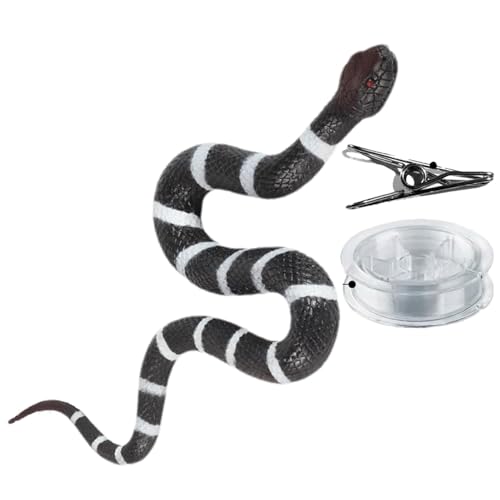 Aibyks Schlangenstreich mit Schnurclip, realistischer Schlangenstreich | Silikon-Fake-Schlangenspielzeug,Silikon-Schlange mit realistischem Design, mit Schnur und Clip für Halloween-Dekoration, von Aibyks