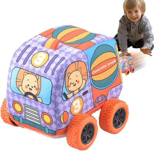 Aibyks Spielzeug für Reibungsfahrzeuge, Autos mit Reibungsantrieb für Kleinkinder - Sensorisches interaktives Rückzieh-Schnullerauto aus Stoff,Feines Motorfahrzeugspielzeug für Kinder ab 1 Jahr, von Aibyks