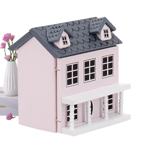 Aibyks Villa Miniatur,Prinzessin Villa DIY Puppenhaus,Villa Kleines Haus Miniatur Puppenhaus - Bastelset DIY-Kits, handgefertigtes kleines Haus, kleine Villa-Feenhäuser für Teenager und Erwachsene von Aibyks