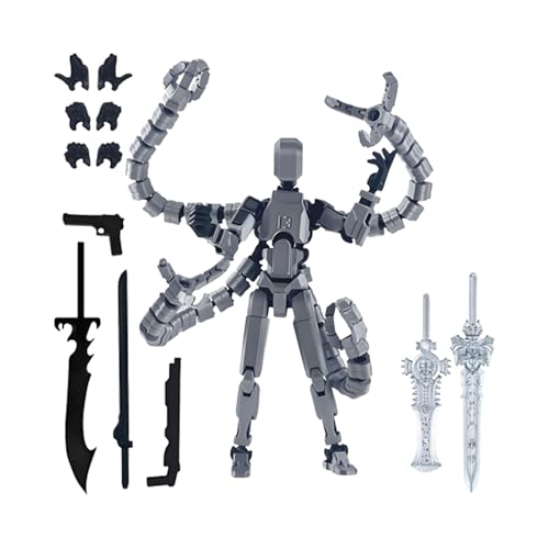 Artikulierte Action Zahlen - 3D Gedruckte Aktionsabbildung Set | Lustiges Artikuliertes Roboter Mehrgelengter Spielzeug | Sammlerbewegbare Montage Roboterspielzeug Für Kinder Erwachsene (Silber) von Aibyks