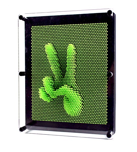 Aideal Pinart Spielzeug 3D Eindruck Skulptur Nagelbrett Spielzeug Stress Reduzieren Büro Gadgets Intelligenz Spielzeug für Kinder&Erwachsene, 25,5x21x5,7cm (Grün) von Aideal