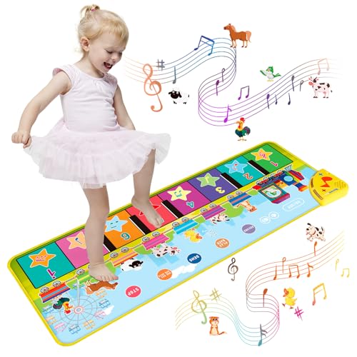 Musikmatte Spielzeug ab 1 Jahr, Baby Spielzeug 34 Musik klingt Klavier Musikmatte, Geschenk Kinderspielzeug ab 1 2 3 Jahre Mädchen Jungen von Aidodo