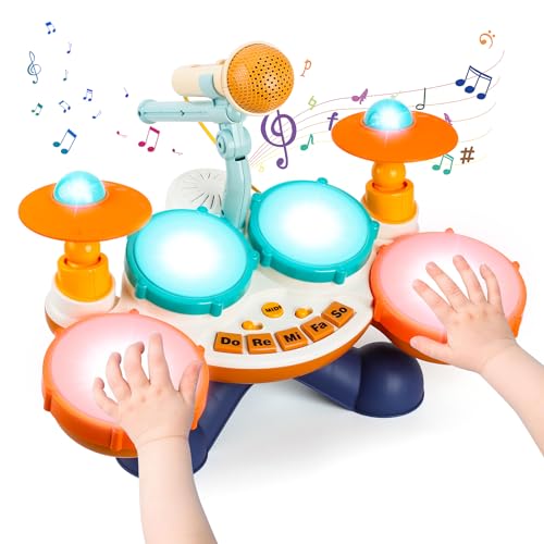 Trommel Kinder Spielzeug ab 1 Jahr, Musikinstrumente Musikspielzeug Baby Spielzeug Kinderspielzeug ab 1 jahr, Geschenke für 1 2 3 Jahre Jungen Mädchen von Aidodo