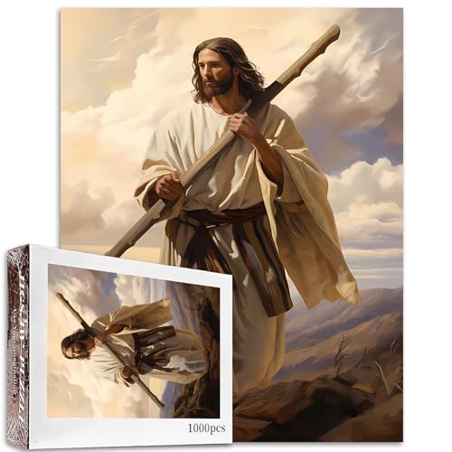 1000 Teile Jesus ist auf dem Berg, Puzzle für Erwachsene, Religion, spirituelle Puzzles, Messias, Puzzle, anspruchsvolle Familienaktivitäten, Bastelpuzzle für Heimdekoration, Geschenke, 68 x 50 cm 1000 Teile Jesus ist auf dem Berg, Puzzle für Erwachsene, Religion, spirituelle Puzzles, Messias, Puzzle, anspruchsvolle Familienaktivitäten, Bastelpuzzle für Heimdekoration, Geschenke, 68 x 50 cm von Aihonmin
