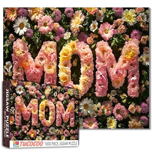 1000 Teile "Mom" aus Blumen Puzzle für Erwachsene, bunte DIY-Puzzles für Heimdekoration, Geschenke, Familienpuzzle, perfekt für Spieleabende, 68 x 50 cm 1000 Teile "Mom" aus Blumen Puzzle für Erwachsene, bunte DIY-Puzzles für Heimdekoration, Geschenke, Familienpuzzle, perfekt für Spieleabende, 68 x 50 cm von Aihonmin