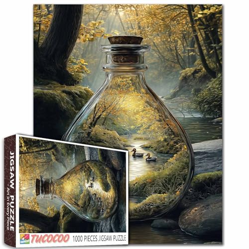1000 Teile Nebeliger Fluss Herbst Wald Puzzle Ätherische Entenfamilie Regentropfen Stopper Erwachsene Natur Puzzle 68,6 x 50,8 cm 1000 Teile Nebeliger Fluss Herbst Wald Puzzle Ätherische Entenfamilie Regentropfen Stopper Erwachsene Natur Puzzle 68,6 x 50,8 cm von Aihonmin
