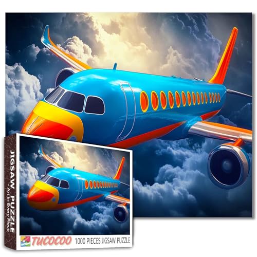 1000 Teile Puzzle Stormy Sky Flugzeug, bunte Turbinen, verspielt, 50 x 70 cm, buntes DIY-Puzzle für Heimdekoration, Geschenke, Familienpuzzle, perfekt für Spieleabende 1000 Teile Puzzle Stormy Sky Flugzeug, bunte Turbinen, verspielt, 50 x 70 cm, buntes DIY-Puzzle für Heimdekoration, Geschenke, Familienpuzzle, perfekt für Spieleabende von Aihonmin