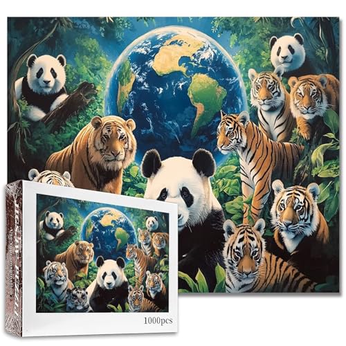 1000 Teile Tierwelt-Puzzles für Erwachsene, Tierpark-Puzzle, Zoo-Puzzle, 68,6 x 50,8 cm, anspruchsvolle Familienaktivitäten, bunte DIY-Handarbeit, Bastelpuzzle für Heimdekoration, Geschenke 1000 Teile Tierwelt-Puzzles für Erwachsene, Tierpark-Puzzle, Zoo-Puzzle, 68,6 x 50,8 cm, anspruchsvolle Familienaktivitäten, bunte DIY-Handarbeit, Bastelpuzzle für Heimdekoration, Geschenke von Aihonmin
