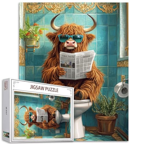 1000 Teile West Highland Rinder-Puzzles für Erwachsene, Tiere, Toiletten-Puzzle, interessantes Puzzle, herausfordernde Familienaktivitäten, buntes DIY-Bastelpuzzle für Heimdekoration, Geschenke, 50 x 1000 Teile West Highland Rinder-Puzzles für Erwachsene, Tiere, Toiletten-Puzzle, interessantes Puzzle, herausfordernde Familienaktivitäten, buntes DIY-Bastelpuzzle für Heimdekoration, Geschenke, 50 x von Aihonmin