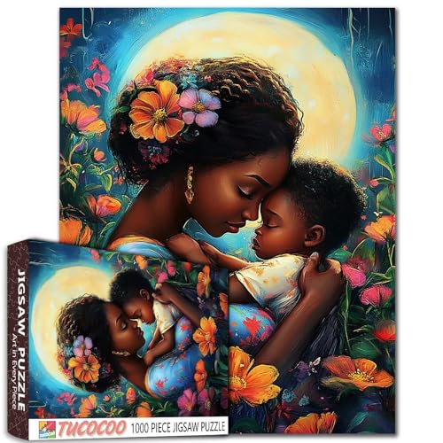 1000 Teile afrikanische Mutter umarmt ihr Kind, Puzzles für Erwachsene, Muttertagspuzzle, bunte DIY-Puzzles für Heimdekoration, Geschenke, Familienpuzzle, perfekt für Spieleabende, 68 x 50 cm 1000 Teile afrikanische Mutter umarmt ihr Kind, Puzzles für Erwachsene, Muttertagspuzzle, bunte DIY-Puzzles für Heimdekoration, Geschenke, Familienpuzzle, perfekt für Spieleabende, 68 x 50 cm von Aihonmin