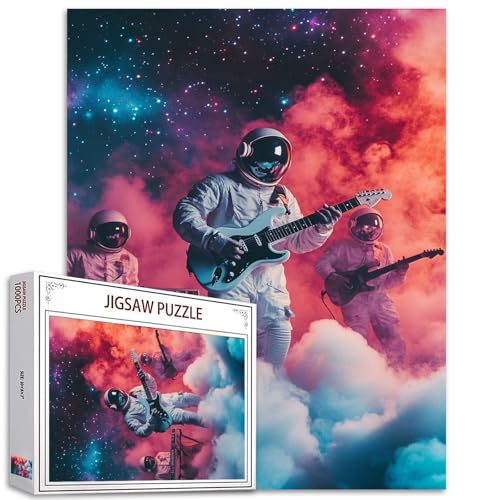 1000-teiliges Astronauten-Band-Puzzle für Erwachsene, Rockkunst-Puzzle, Sternenhimmel, Weltraum, Graffiti-Puzzle, bunt, DIY-Puzzle, für Heimdekoration, Geschenke, Familienpuzzle, perfekt für 1000-teiliges Astronauten-Band-Puzzle für Erwachsene, Rockkunst-Puzzle, Sternenhimmel, Weltraum, Graffiti-Puzzle, bunt, DIY-Puzzle, für Heimdekoration, Geschenke, Familienpuzzle, perfekt für von Aihonmin