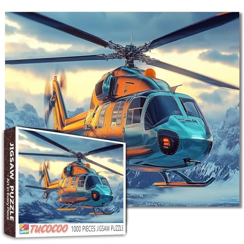 1000-teiliges Puzzle, fortschrittliches Hubschrauber-Abenteuer, Kunstwerk, 50 x 70 cm, bunt, DIY-Puzzles für Heimdekoration, Geschenke, Familienpuzzle, perfekt für Spieleabende von Aihonmin