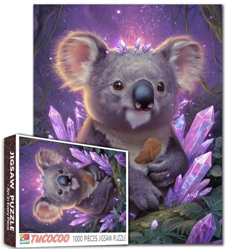 Aihonmin Fantasy-Koala-Puzzle für Erwachsene, niedlicher Koala mit violetten Kristallen, 1000 Teile, Puzzles für Familienaktivitäten, Kunst-Puzzle, Bastelpuzzle, Heimdekoration, einzigartiges Geschenk Aihonmin Fantasy-Koala-Puzzle für Erwachsene, niedlicher Koala mit violetten Kristallen, 1000 Teile, Puzzles für Familienaktivitäten, Kunst-Puzzle, Bastelpuzzle, Heimdekoration, einzigartiges Geschenk von Aihonmin