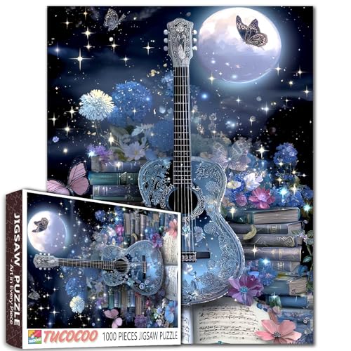 Aihonmin Midnight Guitar Puzzles für Erwachsene 1000 Teile Musikinstrument DIY Handarbeit Puzzles Bücher und Mondkunst Puzzles für Heimdekoration Herausforderung Großes Puzzle Familienspiele Aihonmin Midnight Guitar Puzzles für Erwachsene 1000 Teile Musikinstrument DIY Handarbeit Puzzles Bücher und Mondkunst Puzzles für Heimdekoration Herausforderung Großes Puzzle Familienspiele von Aihonmin