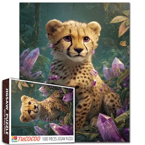 Aihonmin Wildlife Geparden-Puzzles für Erwachsene, 1000 Teile, Fantasie-Tierkunst-Puzzles, Objektiv-Puzzle für anspruchsvolle Familienaktivitäten, Spiel, DIY-Bastelpuzzle, Heimdekoration Aihonmin Wildlife Geparden-Puzzles für Erwachsene, 1000 Teile, Fantasie-Tierkunst-Puzzles, Objektiv-Puzzle für anspruchsvolle Familienaktivitäten, Spiel, DIY-Bastelpuzzle, Heimdekoration von Aihonmin