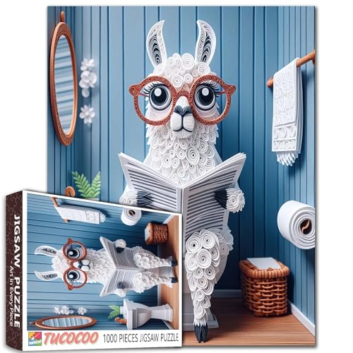 Alpaka sitzend auf Toilette Puzzle für Erwachsene 1000 Teile Badezimmer Tier Lesen Bücher Blume Blätter Pflanze Puzzles Familienaktivität Perfekt für Spieleabend Unterhaltung Spielzeug Badezimmer Tier Alpaka sitzend auf Toilette Puzzle für Erwachsene 1000 Teile Badezimmer Tier Lesen Bücher Blume Blätter Pflanze Puzzles Familienaktivität Perfekt für Spieleabend Unterhaltung Spielzeug Badezimmer Tier von Aihonmin