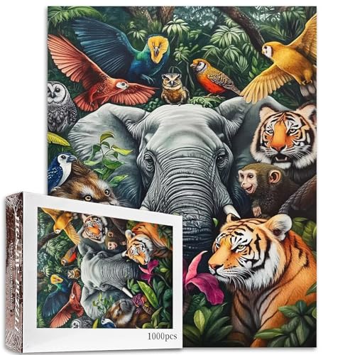 Animal Forest Puzzle für Erwachsene, Wildtiere, Dschungel, primitives Wald-Puzzle, 50 × 70 cm, anspruchsvolle Familienaktivität-Spiele, bunt, DIY-Handarbeit, Bastelpuzzle für Heimdekoration, Geschenke Animal Forest Puzzle für Erwachsene, Wildtiere, Dschungel, primitives Wald-Puzzle, 50 × 70 cm, anspruchsvolle Familienaktivität-Spiele, bunt, DIY-Handarbeit, Bastelpuzzle für Heimdekoration, Geschenke von Aihonmin