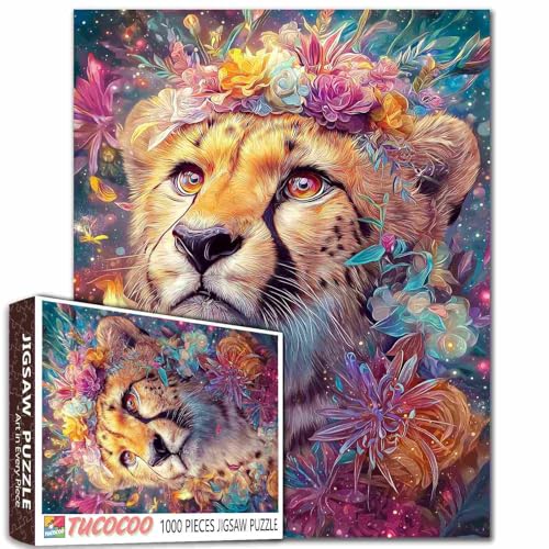 Cheetah Speed Puzzle, 1000 Teile, hyperrealistische Anime-Kunst, Glitzer-Blumen, Fantasie-Landschaft, Ganzkörper-Porträt, 68,6 x 50,8 cm, für Jugendliche und Erwachsene Cheetah Speed Puzzle, 1000 Teile, hyperrealistische Anime-Kunst, Glitzer-Blumen, Fantasie-Landschaft, Ganzkörper-Porträt, 68,6 x 50,8 cm, für Jugendliche und Erwachsene von Aihonmin
