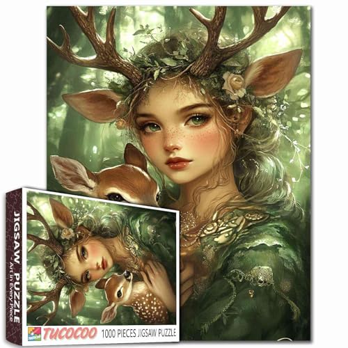 Elfen- und Sika-Hirsch-Puzzles für Erwachsene, 1000 Teile, Waldfee, DIY-Puzzles für anspruchsvolle Familienaktivitäten, Handarbeit, Puzzle, Heimdekoration, Kunst, Handwerk, einzigartige Geschenke Elfen- und Sika-Hirsch-Puzzles für Erwachsene, 1000 Teile, Waldfee, DIY-Puzzles für anspruchsvolle Familienaktivitäten, Handarbeit, Puzzle, Heimdekoration, Kunst, Handwerk, einzigartige Geschenke von Aihonmin