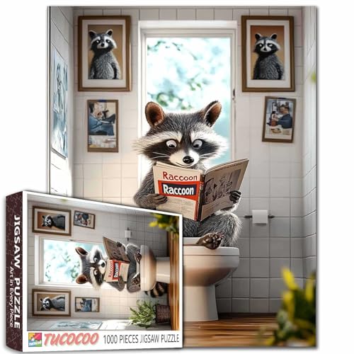 Entspannendes Raccoon Puzzle, 1000 Stück, 50 x 70 cm, grüne Pflanzen, Dekoration, Familienaktivität, Kunstwerk, bunt, DIY-Puzzles für Heimdekoration, Geschenke, Familienpuzzle, perfekt für Spielabende Entspannendes Raccoon Puzzle, 1000 Stück, 50 x 70 cm, grüne Pflanzen, Dekoration, Familienaktivität, Kunstwerk, bunt, DIY-Puzzles für Heimdekoration, Geschenke, Familienpuzzle, perfekt für Spielabende von Aihonmin