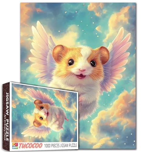Flying Hamster Baby Angel Wings Pastell Sky 1000 Piece Puzzle Set for Adults Newbies Fun Family Activity DIY Project Wall Art Gift Flying Hamster Baby Angel Wings Pastell Sky 1000 Piece Puzzle Set for Adults Newbies Fun Family Activity DIY Project Wall Art Gift von Aihonmin