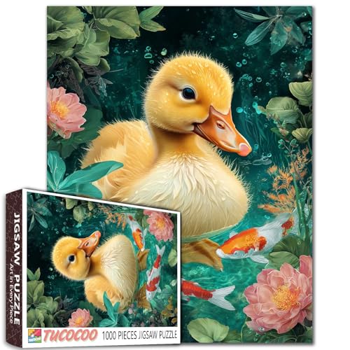 Gelbe Ente Schwimmpuzzle 1000 Teile Koi Fisch im Wasser Puzzles für Erwachsene Botanische Kunst Puzzles für anspruchsvolle Familienaktivitätsspiele DIY Handarbeit Puzzle Home Wall Decor Geschenke Gelbe Ente Schwimmpuzzle 1000 Teile Koi Fisch im Wasser Puzzles für Erwachsene Botanische Kunst Puzzles für anspruchsvolle Familienaktivitätsspiele DIY Handarbeit Puzzle Home Wall Decor Geschenke von Aihonmin