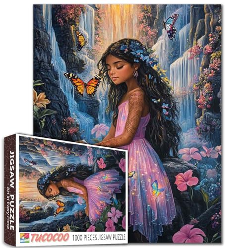 Kristall-Chrysalis Schmetterlingspuzzle, Henna-Energie und Granit, Regenbogen-Kunst, 1000-teiliges Metamorphose-Puzzle, 68 x 50 cm, herausfordernde Familienaktivitätsspiele für Heimdekoration von Aihonmin